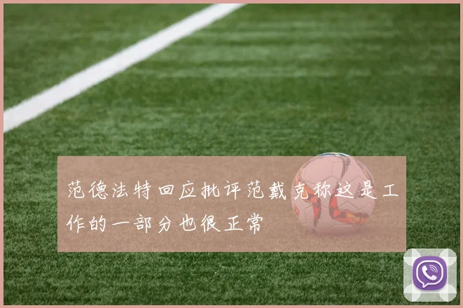 范德法特回应批评范戴克称这是工作的一部分也很正常